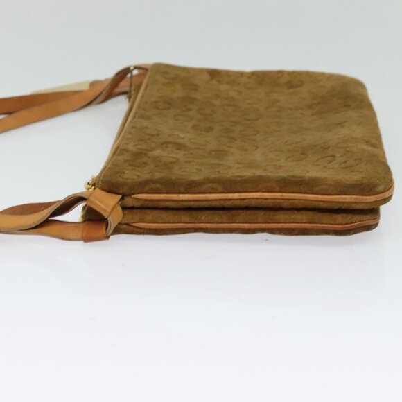 CELINE C Macadam Canvas Shoulder Bag Suede Brown Gold Auth mr1313 - Picture 4 of 16